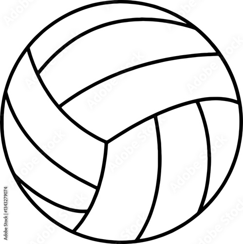 A Simple Line Drawing of a Volleyball Ball for Sports and Recreation
