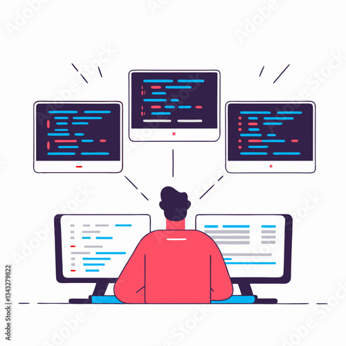 Cybersecurity Data Breach Identity Theft Roundish Flat Vector