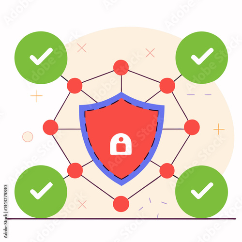 Cybersecurity Data Breach Identity Theft Roundish Flat Vector