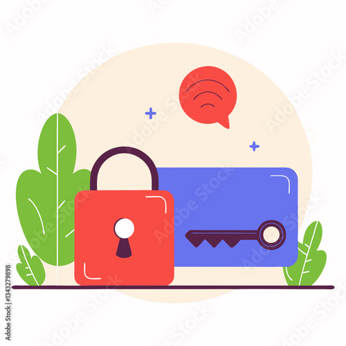 Cybersecurity Data Breach Identity Theft Roundish Flat Vector