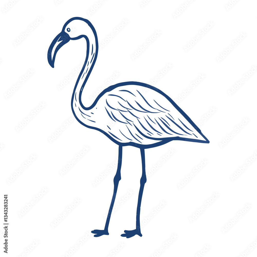 Obraz premium Flamingo illustration minimalist bird vector