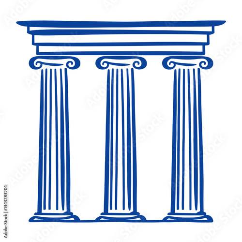 Ionic column greek columns architecture illustration vector