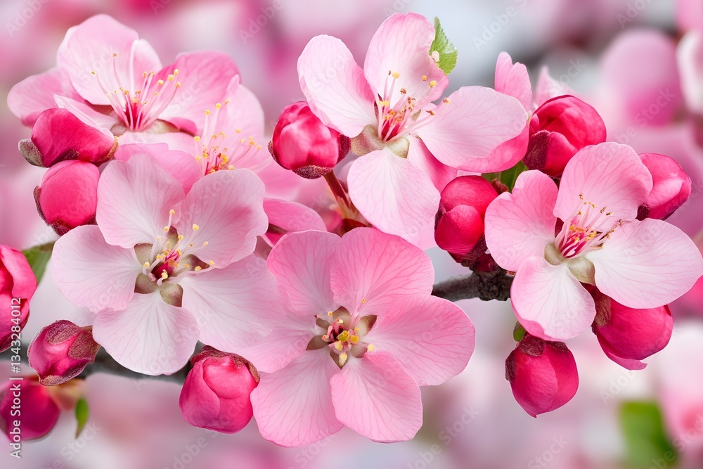 Obraz premium Pink Spring Blossoms Delicate Flowers Floral Background