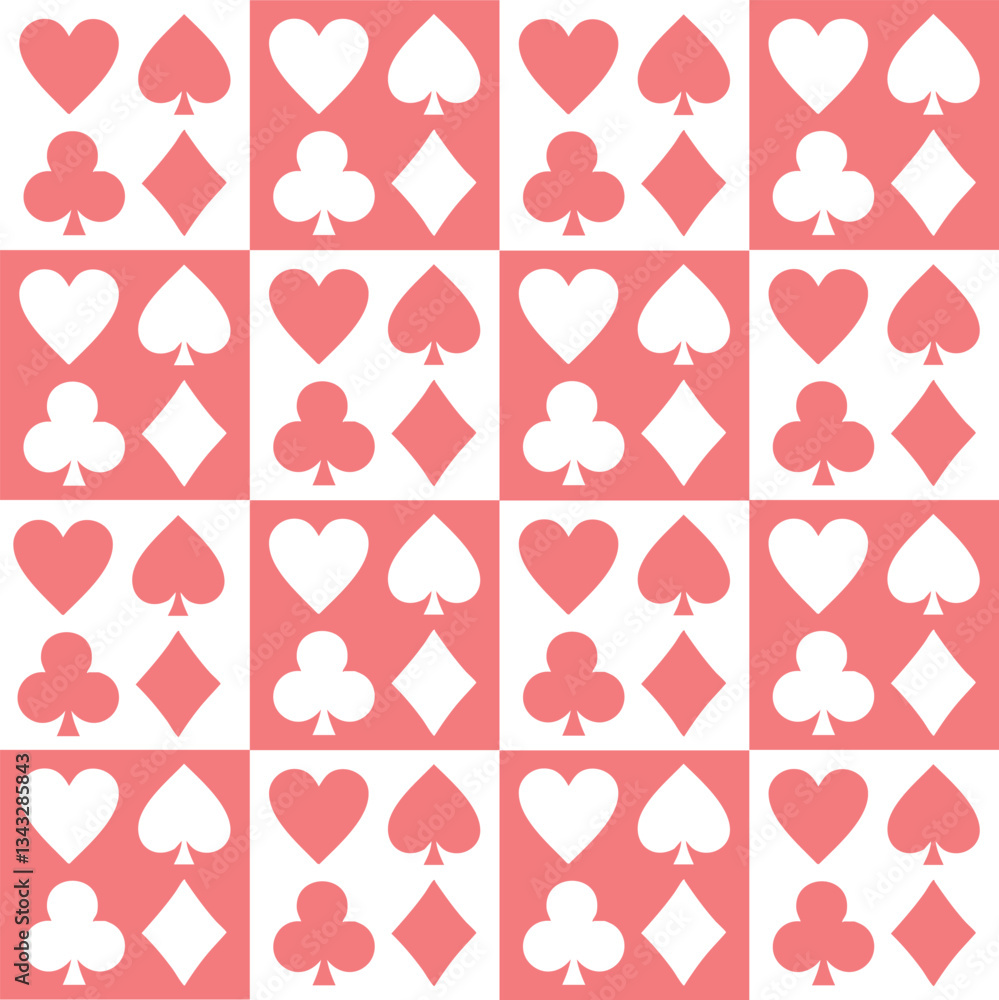 custom made wallpaper toronto digitalCards Symbols Vector Seamless Pattern Digital Paper, Playing Card Suits Background, Poker and Casino Inspired Design, Spades Hearts Diamonds Clubs Pattern, Classic Card Game Texture