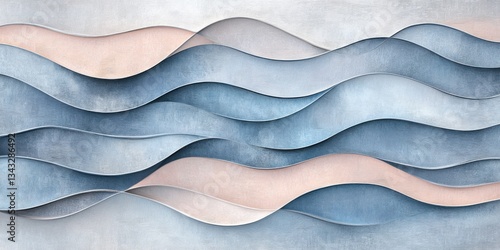 Obraz na płótnie Diseño abstracto líneas onduladas w salonie