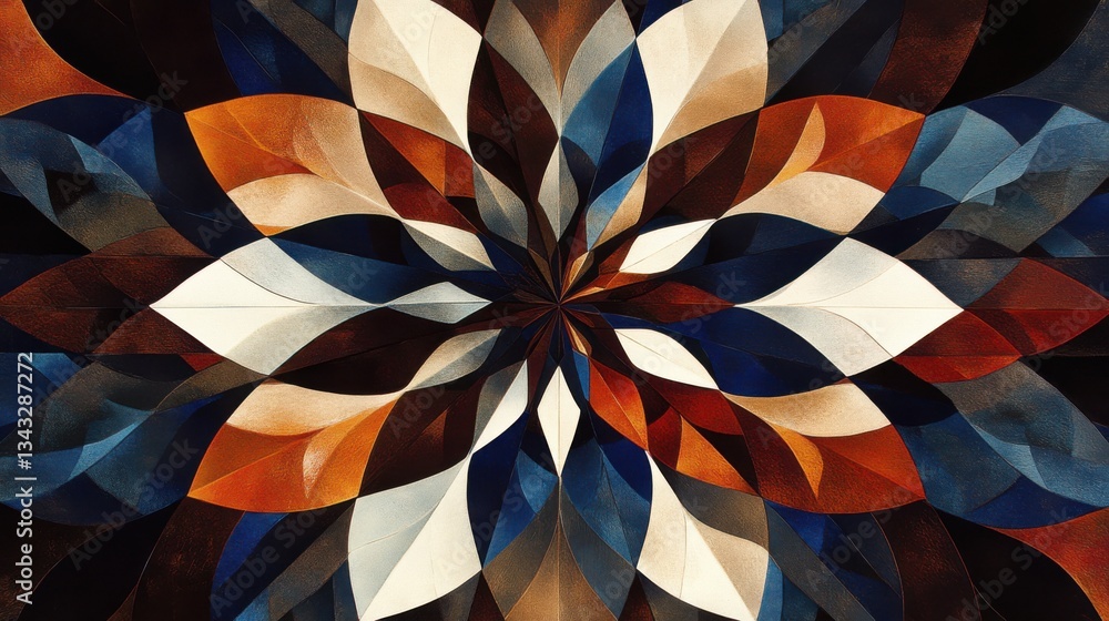 Dibujo abstracto con colores cálidos y fríos