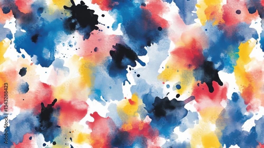 Arte abstracto manchas de acuarela colores vibrantes