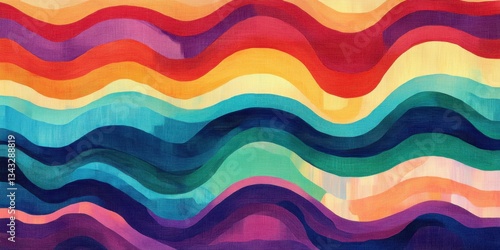 Obraz na płótnie Arte abstracto con ondas de colores vibrantes w salonie