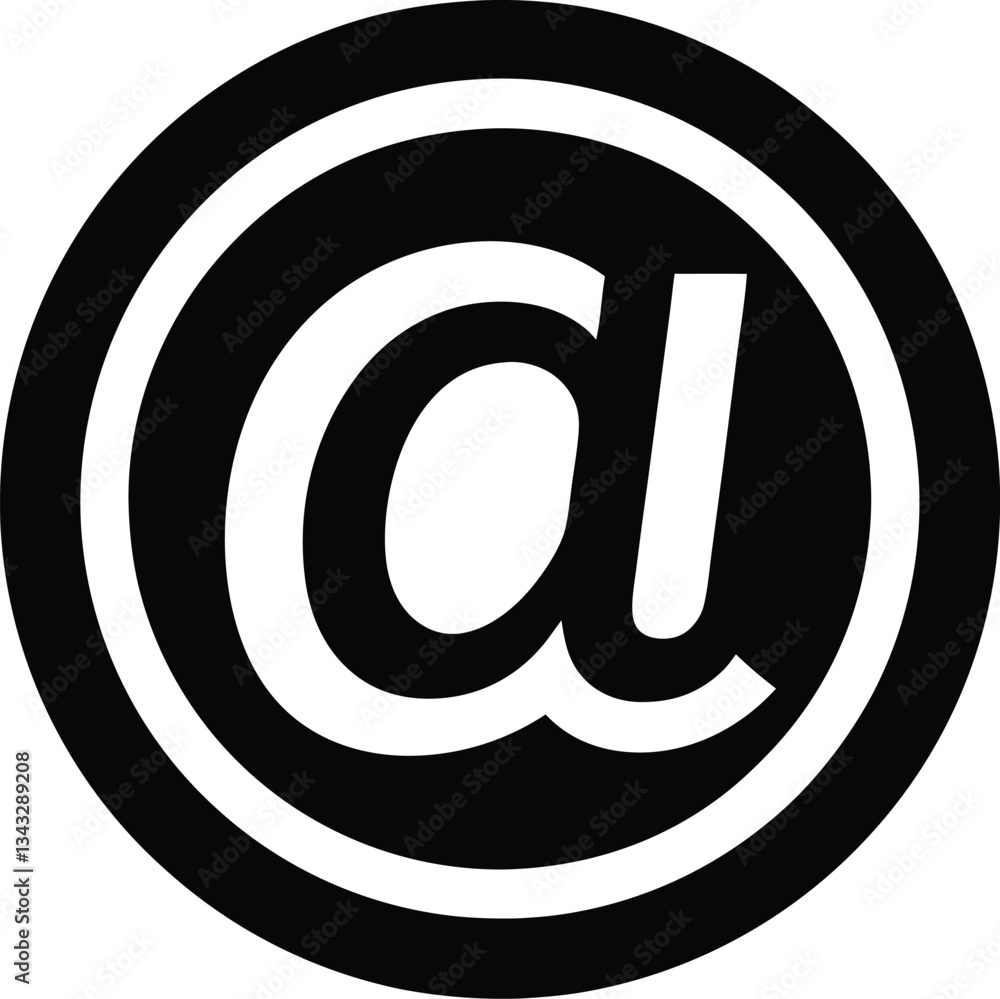 This 3d blue icon is an e-mail symbol with the at sign for internet communication and contact address on the web