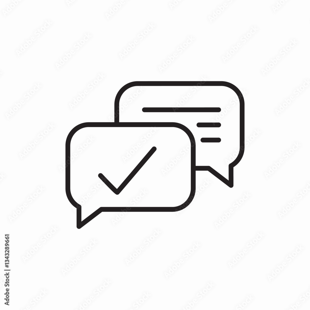 chat checkmark approved icon vector sign chat checkmark approved icon vector sign