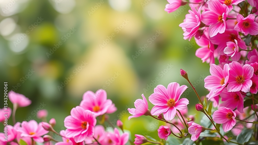 Delicate Pink Border Flowers for a Spring Design Delicate Pink Border Flowers for a Spring Design