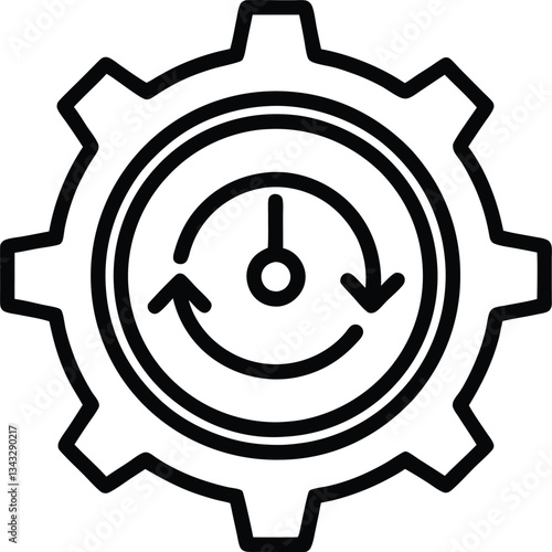 Alarm clock icon vector illustration is a time symbol for web design