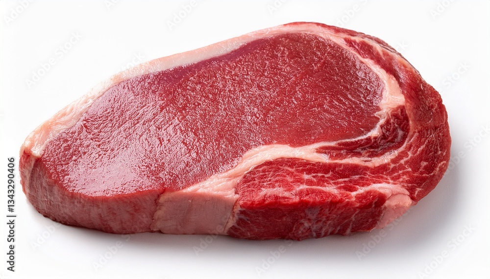 Fototapeta premium raw steak red meat on white backgound