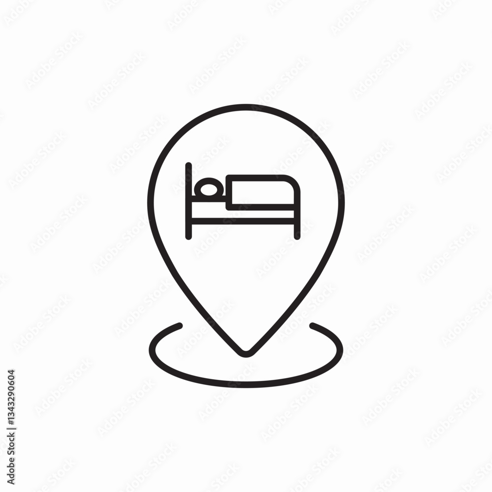 hotel bed location icon vector sign hotel bed location icon vector sign