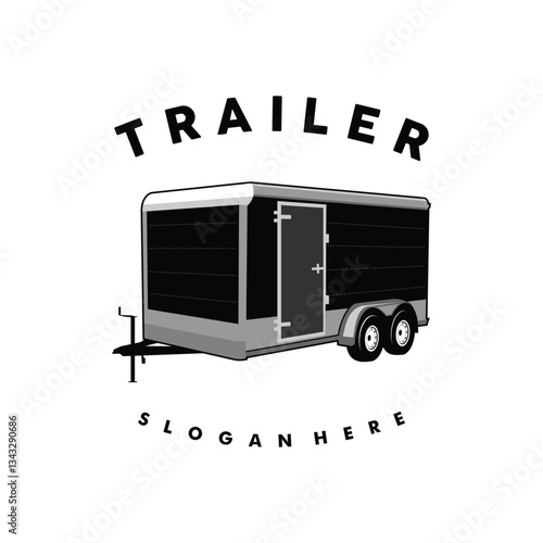 vector illustration of a delivery service cargo trailer illustration of a trailer trailer logo design trailer vector logo