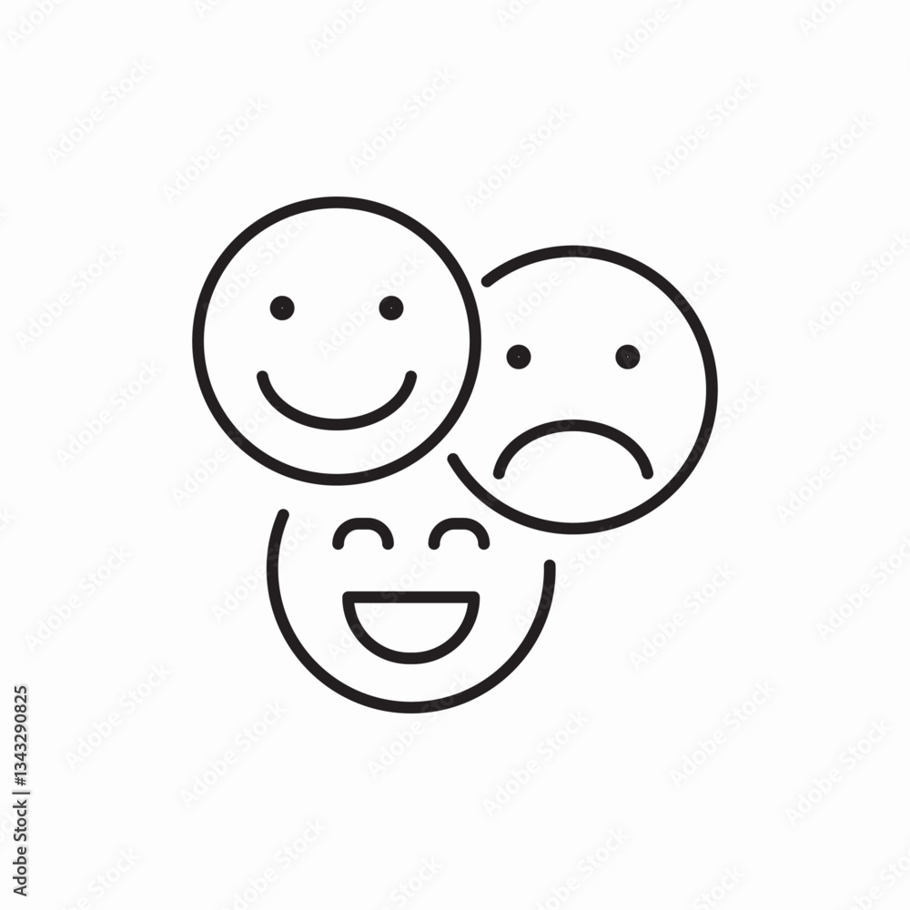 emotion mood faces expression icon vector sign emotion mood faces expression icon vector sign