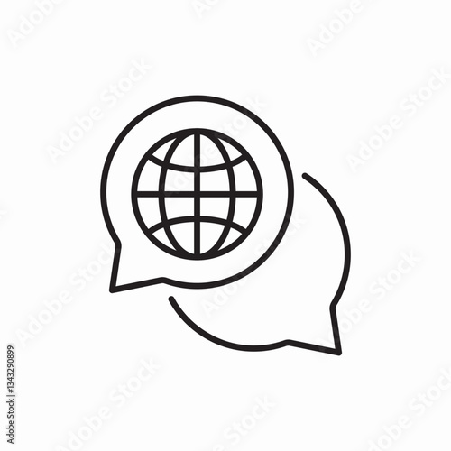 global chat message icon vector sign
