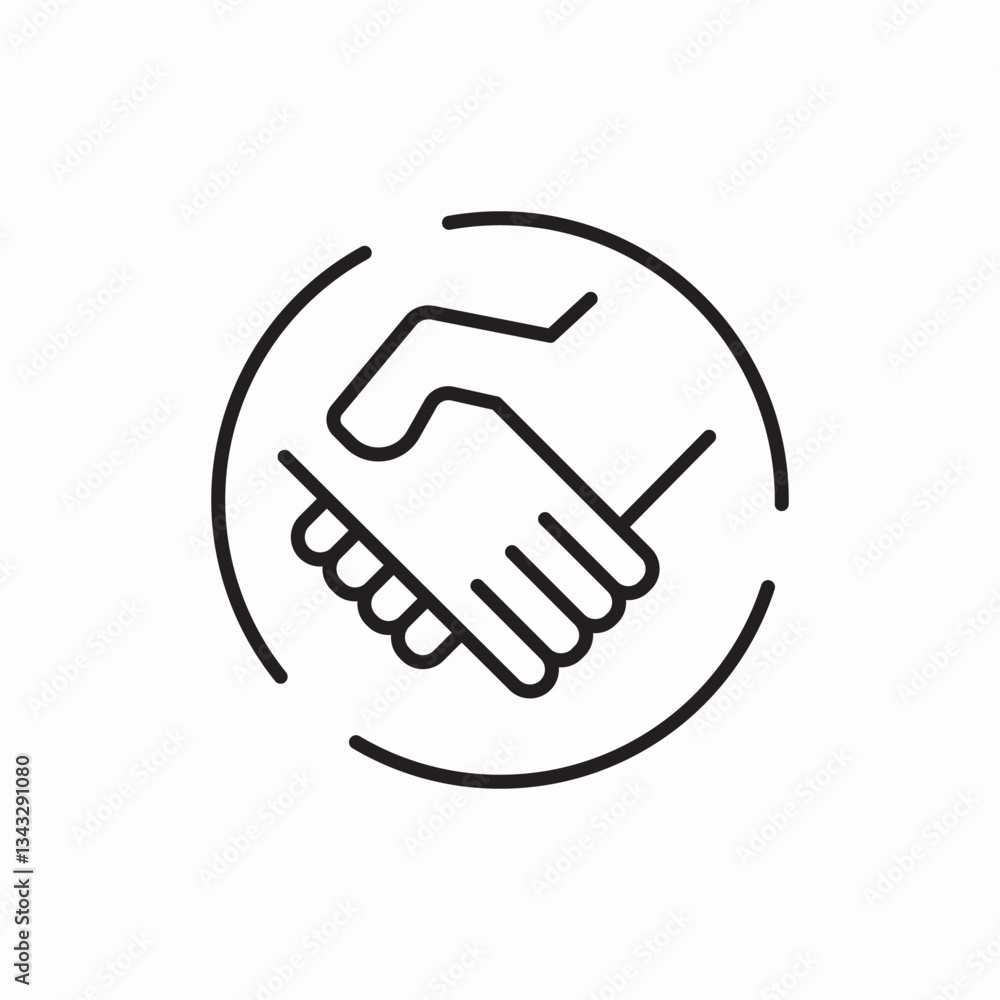 business deal handshake icon vector sign business deal handshake icon vector sign