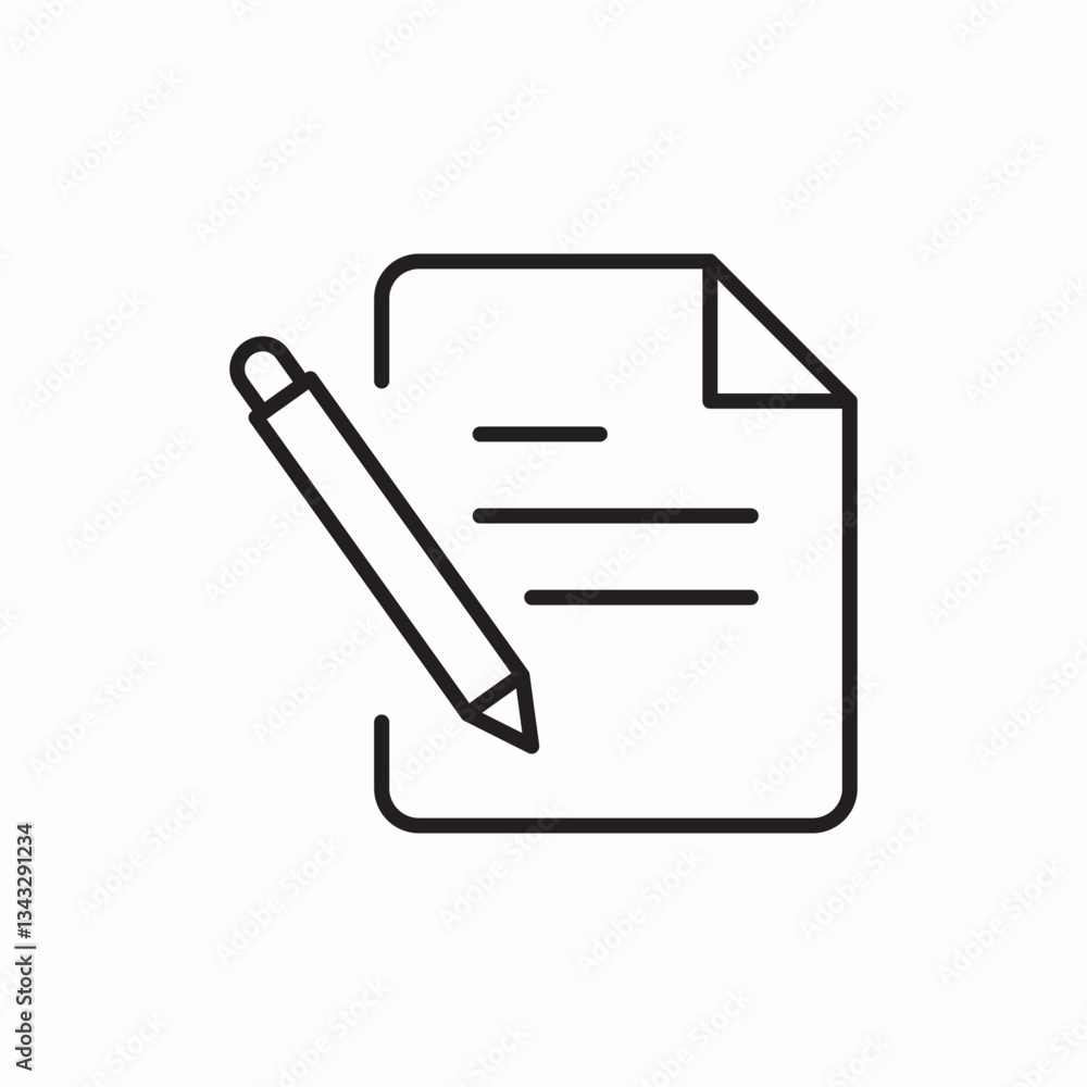 document write note icon vector sign document write note icon vector sign