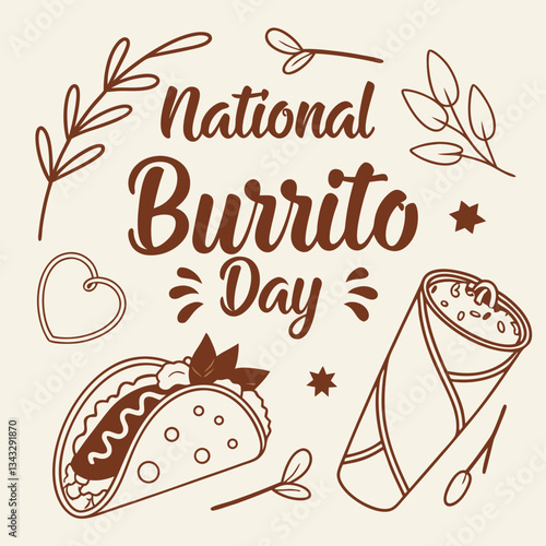 NATIONAL BURRITO DAY vector illustration