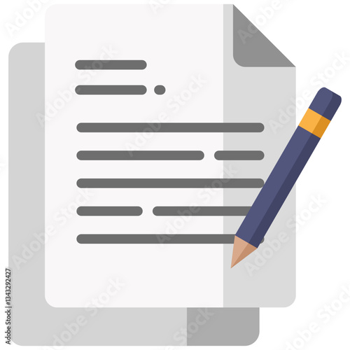 Contract icon in Flat Color Style. Simple Vector Design. Simple Vector Flat Icon