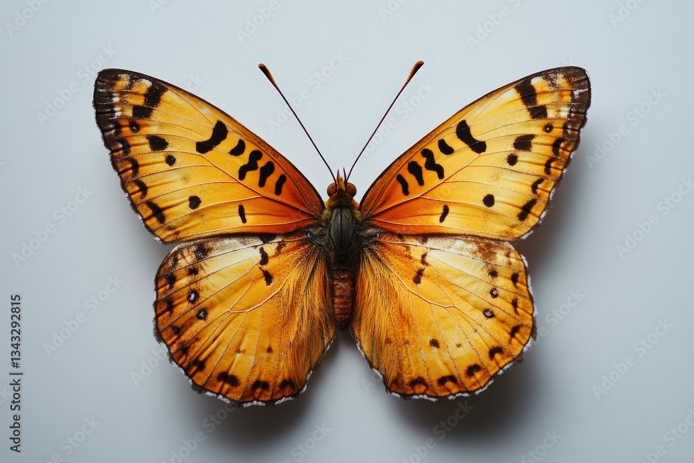 Obraz premium A beautiful detailed view of an orange and black butterfly