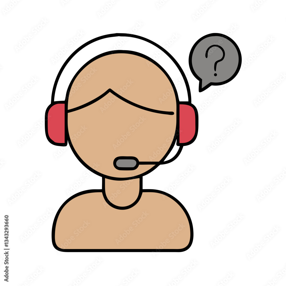 Customer support agent with headset icon Customer support agent with headset icon