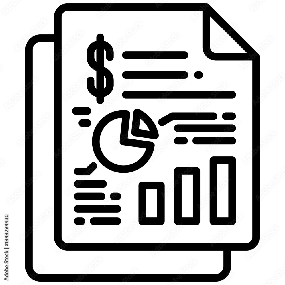 Report icon in Outline Style. Simple Vector Design. Simple Vector Outline Icon Report icon in Outline Style. Simple Vector Design. Simple Vector Outline Icon