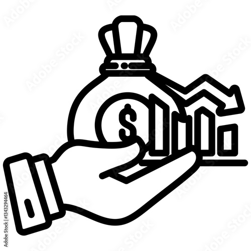 Low Income icon in Outline Style. Simple Vector Design. Simple Vector Outline Icon