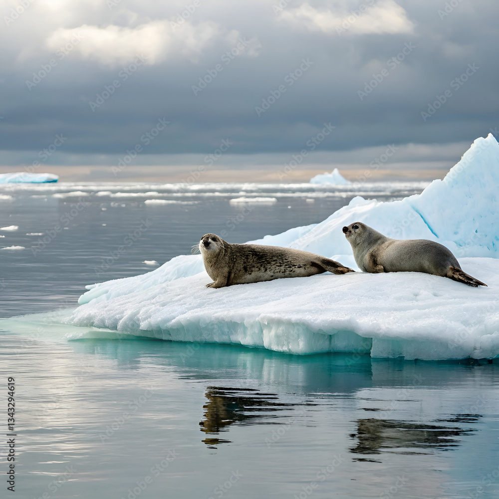 Naklejka premium sea lion on the rocks