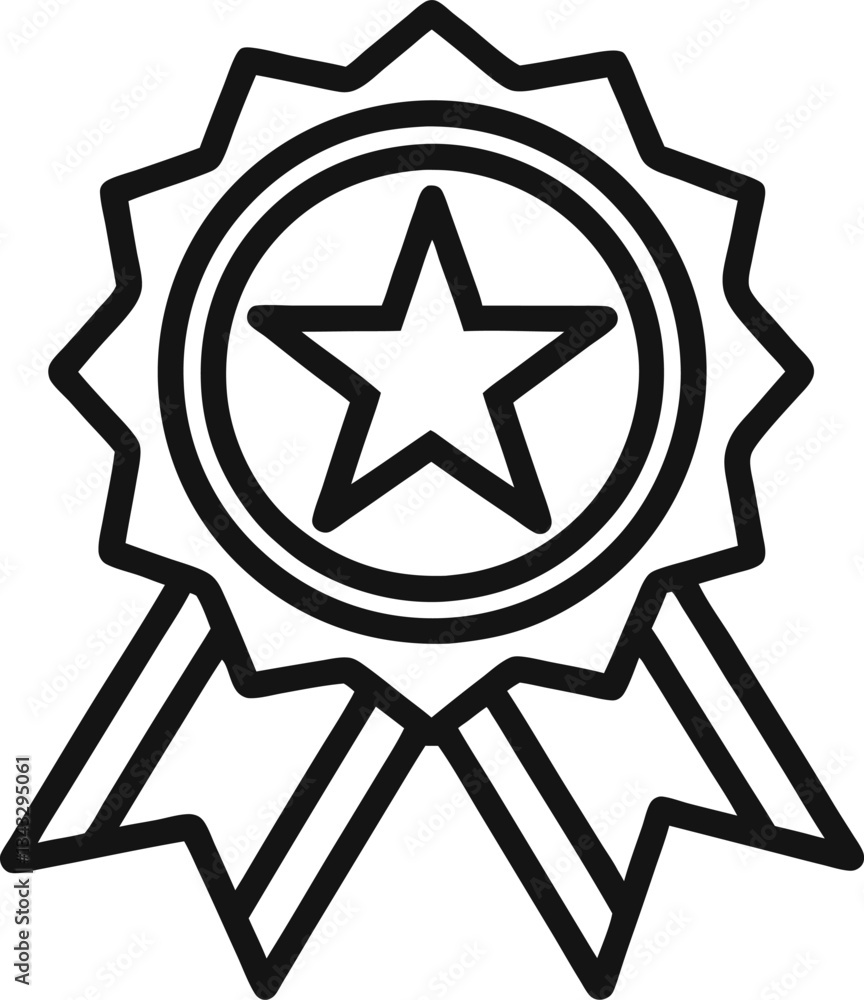 Medal Lineal Icon – Thin Line Vector Symbol for Awards and Achievements Medal Lineal Icon – Thin Line Vector Symbol for Awards and Achievements