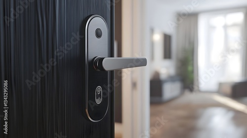 Wallpaper Mural Fingerprint lock on a smart door handle for modern home security Torontodigital.ca