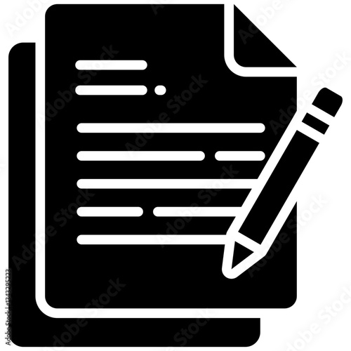 Contract icon in Glyph Style. Simple Vector Design. Simple Vector Glyph Icon