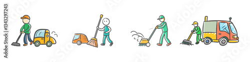 street sweeper icon, street sweeper vector illustration-simple illustration of street sweeper, perfect for street sweeper logos and icons