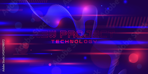 Modern abstract background with various geometric elements. A template for placing the title, information, and text. Beautiful illustration for website design and presentation. Vector graphics.