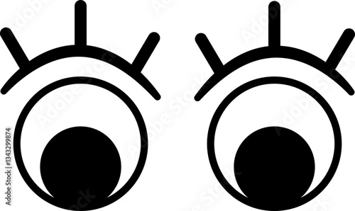Illustration of eye movements 눈동자 움직임 일러스트