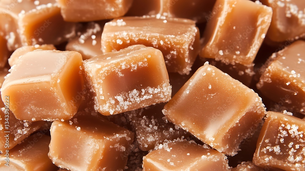 Close-up of salted caramel candies on a table Close-up of salted caramel candies on a table