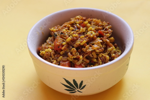 Matki chi usal, sprouted moth bean curry