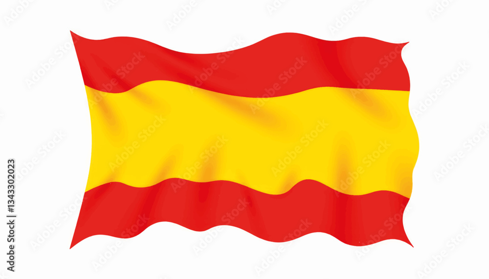 Flag of Spain waving proudly, symbol of national identity