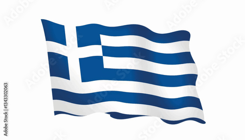 Greece flag waving in clear blue skies, national pride