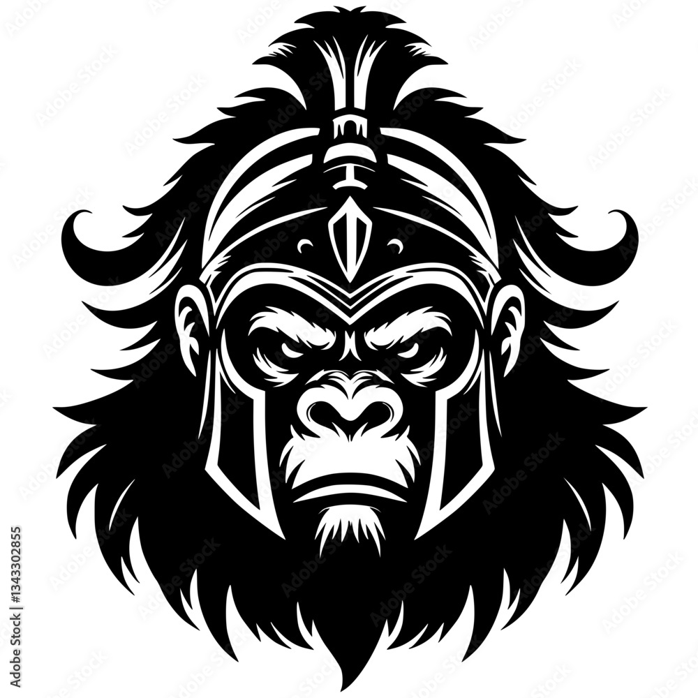 Fototapeta premium Silhouette portrait of kingkong warrior