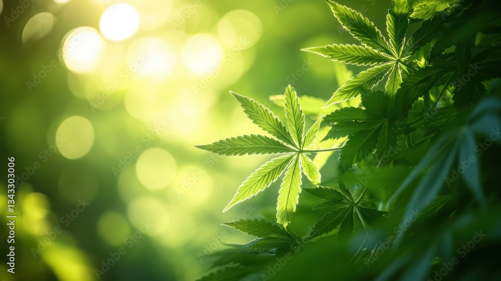 A vibrant tapestry of cannabis hemp leaves, their serrated edges shimmering with sunlight, forming a lush, verdant canopy that evokes tranquility and natural beauty. The leaves, a testament to the A vibrant tapestry of cannabis hemp leaves, their serrated edges shimmering with sunlight, forming a lush, verdant canopy that evokes tranquility and natural beauty. The leaves, a testament to the