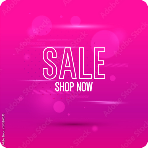 A banner for the sale of goods and services. An advertising poster for the store. Beautiful stylish background in a modern style with simple geometric elements and shapes. A template for placing text.