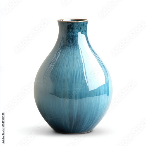 Elegant blue ceramic vase showcasing a smooth finish and modern design ideal for home decor or artistic display