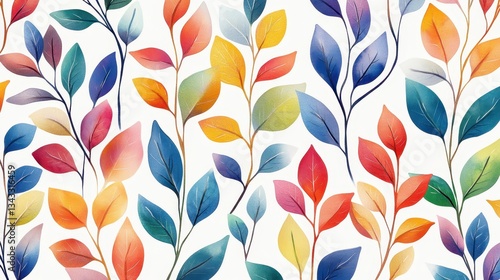 Vibrant stained glass botanical vines, Tiffany-style watercolor glow, radiant petals, intricate floral patterns, crisp white background, high detail 