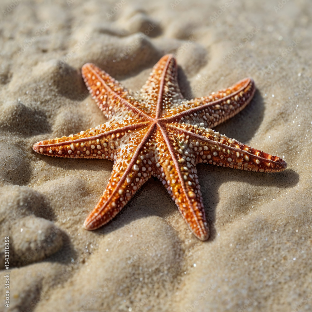 Starfish close-up. Starfish on the sand. Summer mood. Starfish close-up. Starfish on the sand. Summer mood.