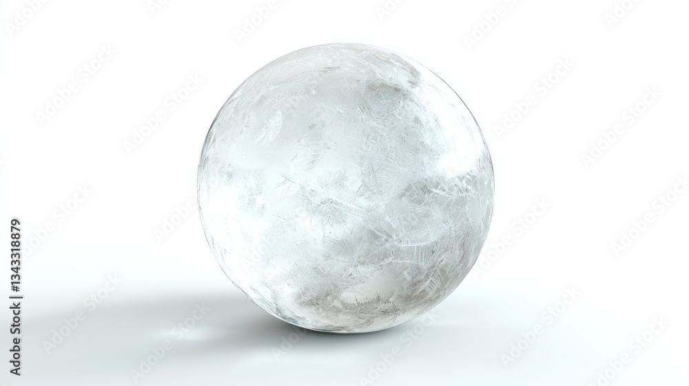 Shimmering Ice Sphere with Frozen Texture and Realistic Transparency Shimmering Ice Sphere with Frozen Texture and Realistic Transparency