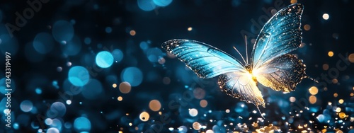 Wallpaper Mural A butterfly glowing in sync with music during a nighttime performance. Torontodigital.ca