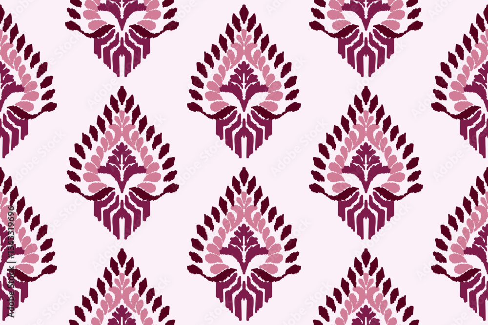 Fototapeta premium Seamless fabric pattern with traditional ornaments Design for backgrounds, carpets, wallpapers, clothes, wraps, batik, fabrics.