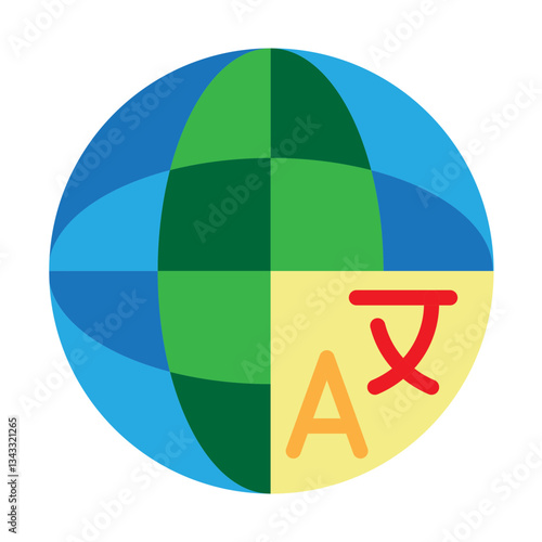 Multilingual Assistant Vector Flat Icon Design